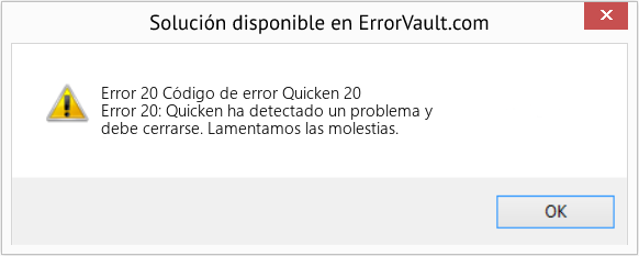 Fix Código de error Quicken 20 (Error Code 20)