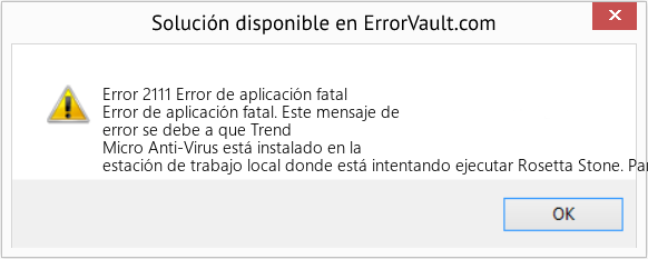 Fix Error de aplicación fatal (Error Code 2111)