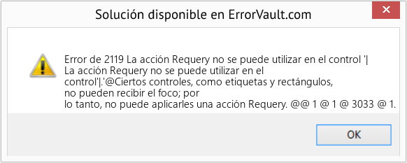 Fix La acción Requery no se puede utilizar en el control '| (Error Code de 2119)