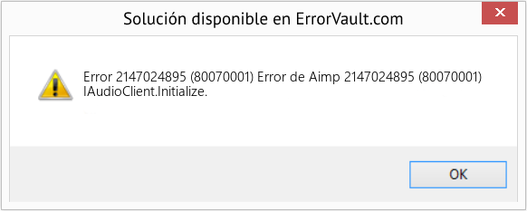 Fix Error de Aimp 2147024895 (80070001) (Error Code 2147024895 (80070001))