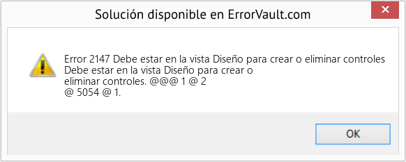 Fix Debe estar en la vista Diseño para crear o eliminar controles (Error Code 2147)