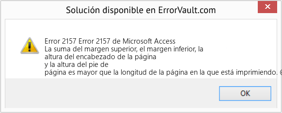 Fix Error 2157 de Microsoft Access (Error Code 2157)