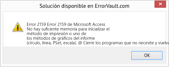 Fix Error 2159 de Microsoft Access (Error Code 2159)