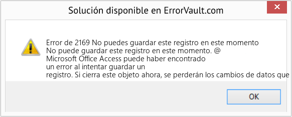 Fix No puedes guardar este registro en este momento (Error Code de 2169)