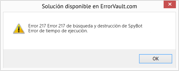 Fix Error 217 de búsqueda y destrucción de SpyBot (Error Code 217)