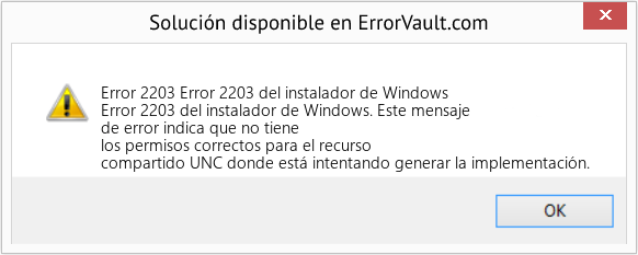Fix Error 2203 del instalador de Windows (Error Code 2203)