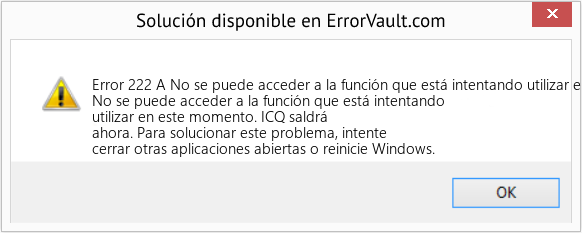 Fix No se puede acceder a la función que está intentando utilizar en este momento (Error Code 222 A)