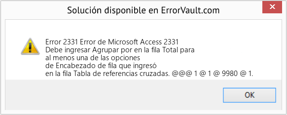 Descargar la herramienta de reparación de errores <?php echo $number; ?> (Error de Microsoft Access 2331) Fix Error de Microsoft Access 2331 (Error Code 2331)
