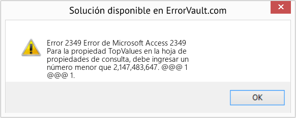 Descargar la herramienta de reparación de errores <?php echo $number; ?> (Error de Microsoft Access 2349) Fix Error de Microsoft Access 2349 (Error Code 2349)