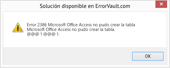 Fix Microsoft Office Access no pudo crear la tabla (Error Code 2386)