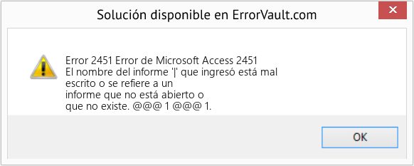 Fix Error de Microsoft Access 2451 (Error Code 2451)