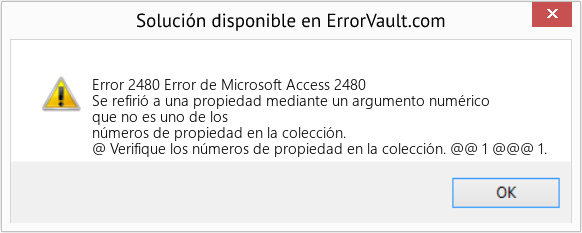 Descargar la herramienta de reparación de errores <?php echo $number; ?> (Error de Microsoft Access 2480) Fix Error de Microsoft Access 2480 (Error Code 2480)