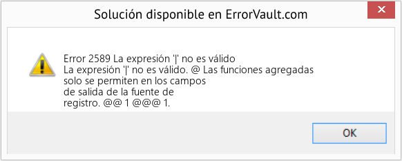 Fix La expresión '|' no es válido (Error Code 2589)