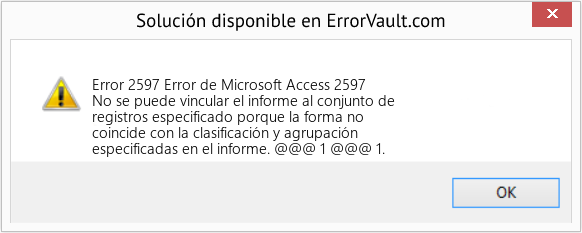Fix Error de Microsoft Access 2597 (Error Code 2597)