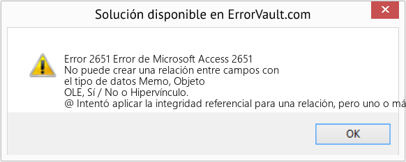 Fix Error de Microsoft Access 2651 (Error Code 2651)