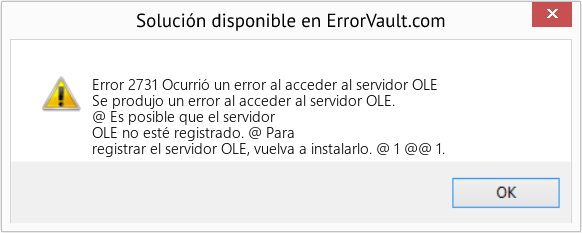 Fix Ocurrió un error al acceder al servidor OLE (Error Code 2731)