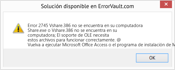 Descargar la herramienta de reparación de errores <?php echo $number; ?> (Vshare.386 no se encuentra en su computadora) Fix Vshare.386 no se encuentra en su computadora (Error Code 2745)