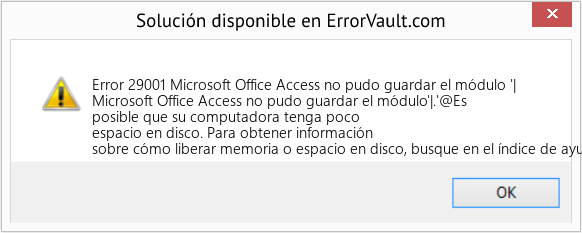 Fix Microsoft Office Access no pudo guardar el módulo '| (Error Code 29001)