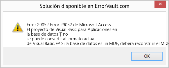 Fix Error 29052 de Microsoft Access (Error Code 29052)