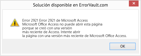 Fix Error 2921 de Microsoft Access (Error Code 2921)