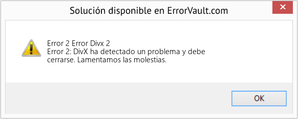 Fix Error Divx 2 (Error Code 2)