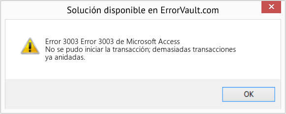 Fix Error 3003 de Microsoft Access (Error Code 3003)