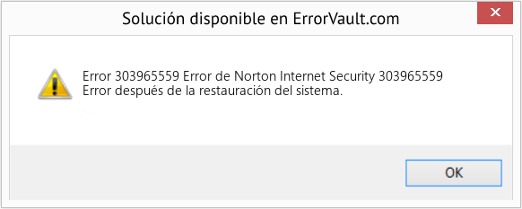 Fix Error de Norton Internet Security 303965559 (Error Code 303965559)