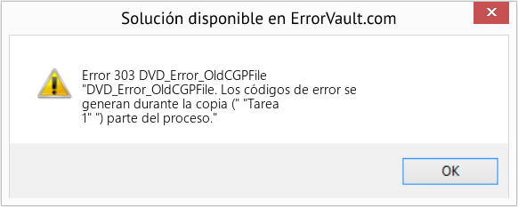 Fix DVD_Error_OldCGPFile (Error Code 303)