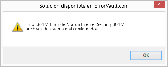 Fix Error de Norton Internet Security 3042,1 (Error Code 3042,1)