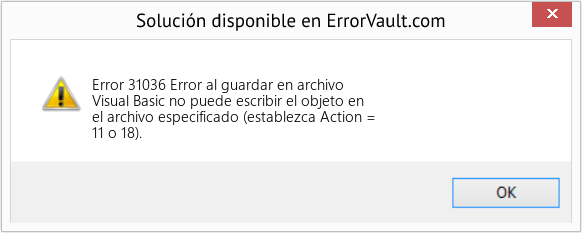 Fix Error al guardar en archivo (Error Code 31036)