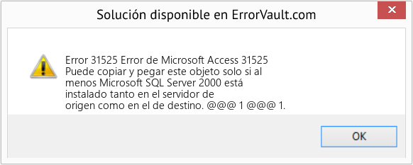 Fix Error de Microsoft Access 31525 (Error Code 31525)