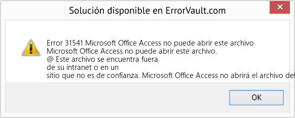 Fix Microsoft Office Access no puede abrir este archivo (Error Code 31541)