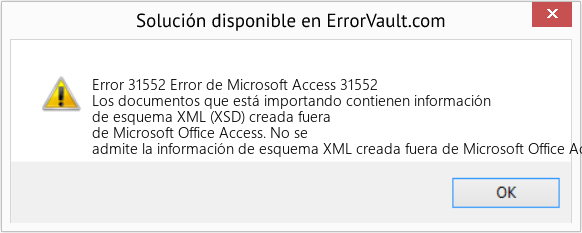 Fix Error de Microsoft Access 31552 (Error Code 31552)
