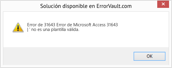 Fix Error de Microsoft Access 31643 (Error Code de 31643)