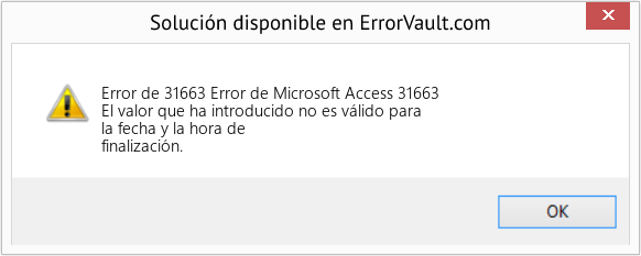 Fix Error de Microsoft Access 31663 (Error Code de 31663)