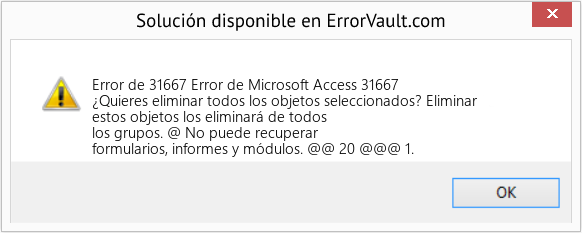 Descargar la herramienta de reparación de errores <?php echo $number; ?> (Error de Microsoft Access 31667) Fix Error de Microsoft Access 31667 (Error Code de 31667)