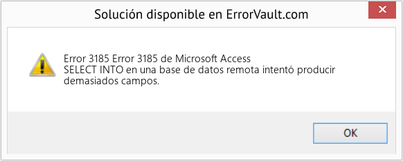 Fix Error 3185 de Microsoft Access (Error Code 3185)