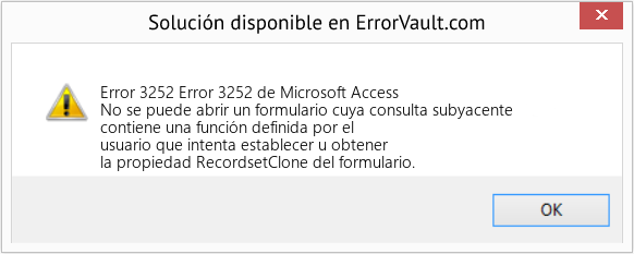Fix Error 3252 de Microsoft Access (Error Code 3252)