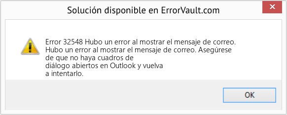 Descargar la herramienta de reparación de errores <?php echo $number; ?> (Hubo un error al mostrar el mensaje de correo.) Fix Hubo un error al mostrar el mensaje de correo. (Error Code 32548)