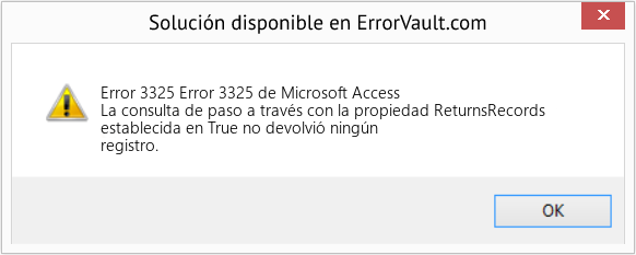 Fix Error 3325 de Microsoft Access (Error Code 3325)