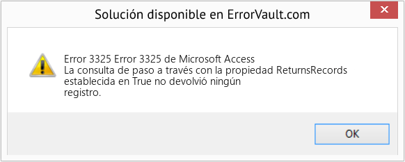 Descargar la herramienta de reparación de errores <?php echo $number; ?> (Error 3325 de Microsoft Access) Fix Error 3325 de Microsoft Access (Error Code 3325)