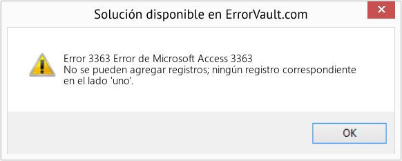 Fix Error de Microsoft Access 3363 (Error Code 3363)