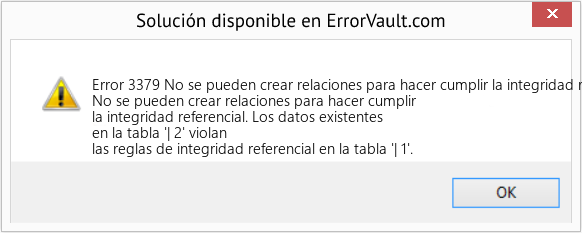 Fix No se pueden crear relaciones para hacer cumplir la integridad referencial. (Error Code 3379)
