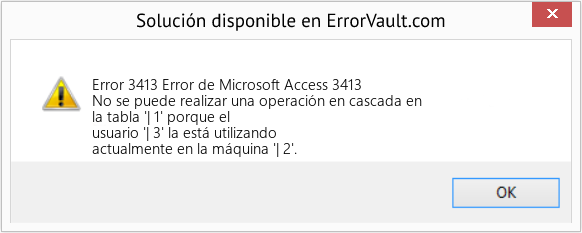 Descargar la herramienta de reparación de errores <?php echo $number; ?> (Error de Microsoft Access 3413) Fix Error de Microsoft Access 3413 (Error Code 3413)
