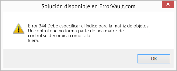 Fix Debe especificar el índice para la matriz de objetos (Error Code 344)