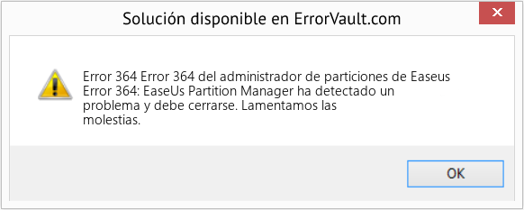 Fix Error 364 del administrador de particiones de Easeus (Error Code 364)