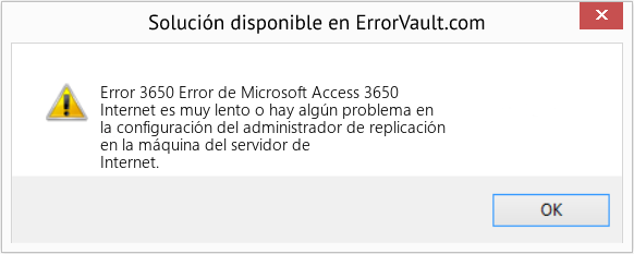 Fix Error de Microsoft Access 3650 (Error Code 3650)