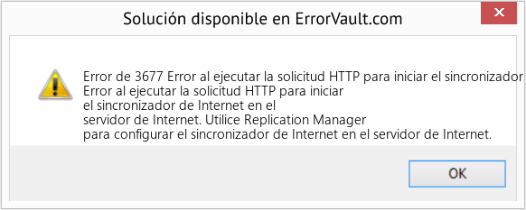 Fix Error al ejecutar la solicitud HTTP para iniciar el sincronizador de Internet en el servidor de Internet (Error Code de 3677)