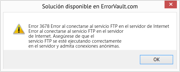 Fix Error al conectarse al servicio FTP en el servidor de Internet (Error Code 3678)