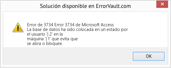 Fix Error 3734 de Microsoft Access (Error Code de 3734)